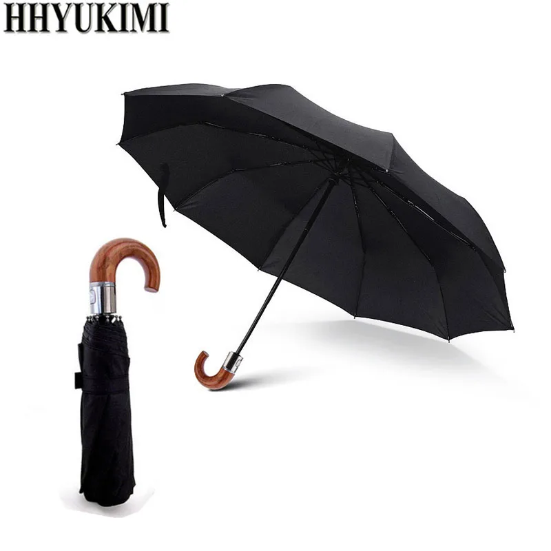 

Classic English style Umbrella Men Automatic 10Ribs Strong WindResistant 3 Folding Umbrella Rain Business Male Quality Parasol