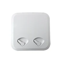 White ABS Marine rectangle deck cover hand hole boat porthole cover storage box cover for RV Boat Yatch 370*375mm