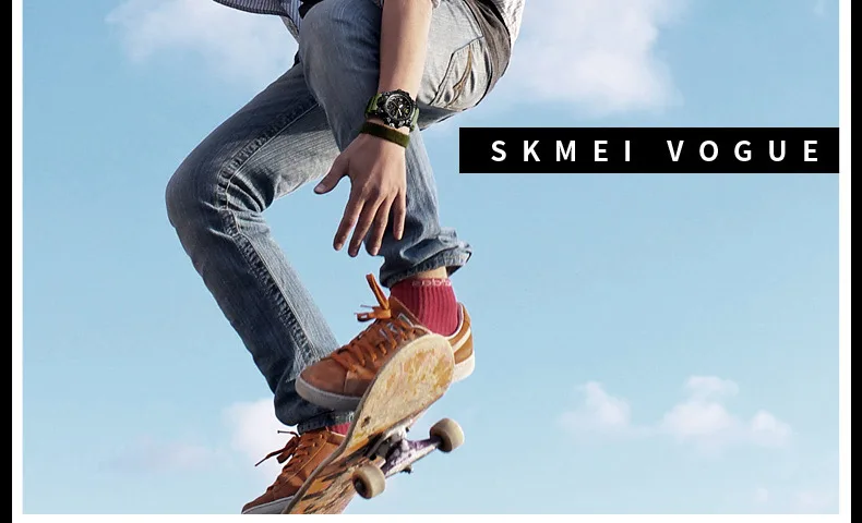 SKMEI 1327 спортивные Для мужчин Водонепроницаемый уличная модная часы 2 время Chrono EL свет 12/24 час будильник неделя Дата Наручные часы