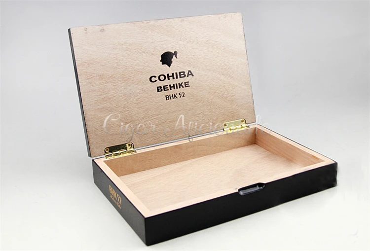 COHIBA BEHIKE 52 Black High Golssy Finish Кедр Дерево сигара хьюмидор Mini упаковка для сигар Box