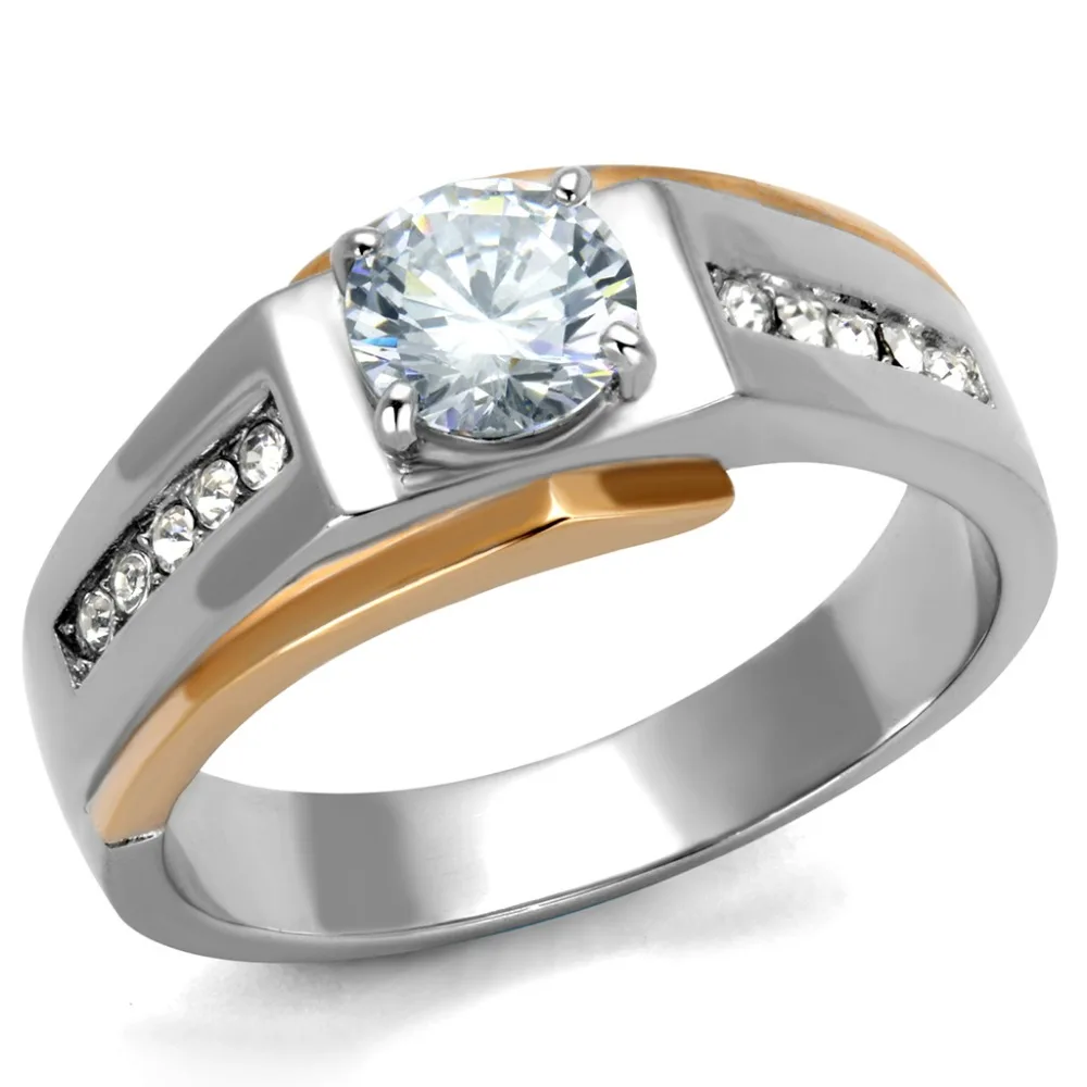 

New arrival Stainless steel Crystal Ring Fashion jewelry Trendy style Wedding ring Full size Free shipping