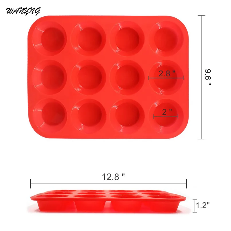 Новый 12 Силиконовый молд в Форе Кубка Маффин кекс противень для выпечки