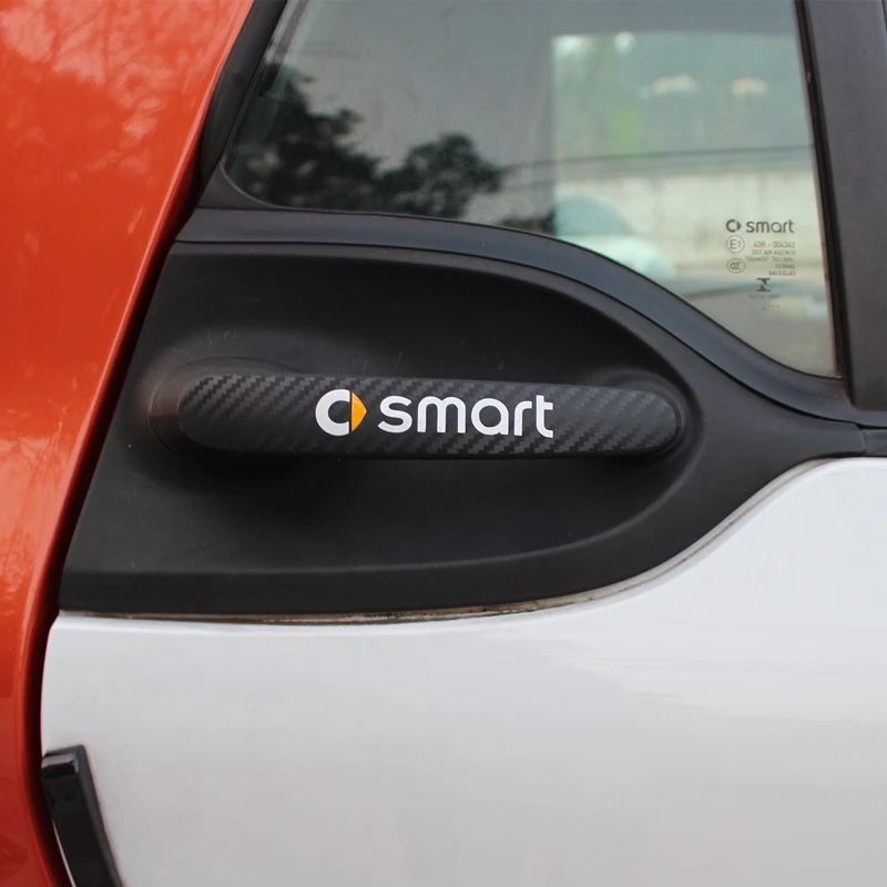 Паттерн углеродного волокна дверная ручка Защитная Наклейка для Smart fortwo 453 Lahua