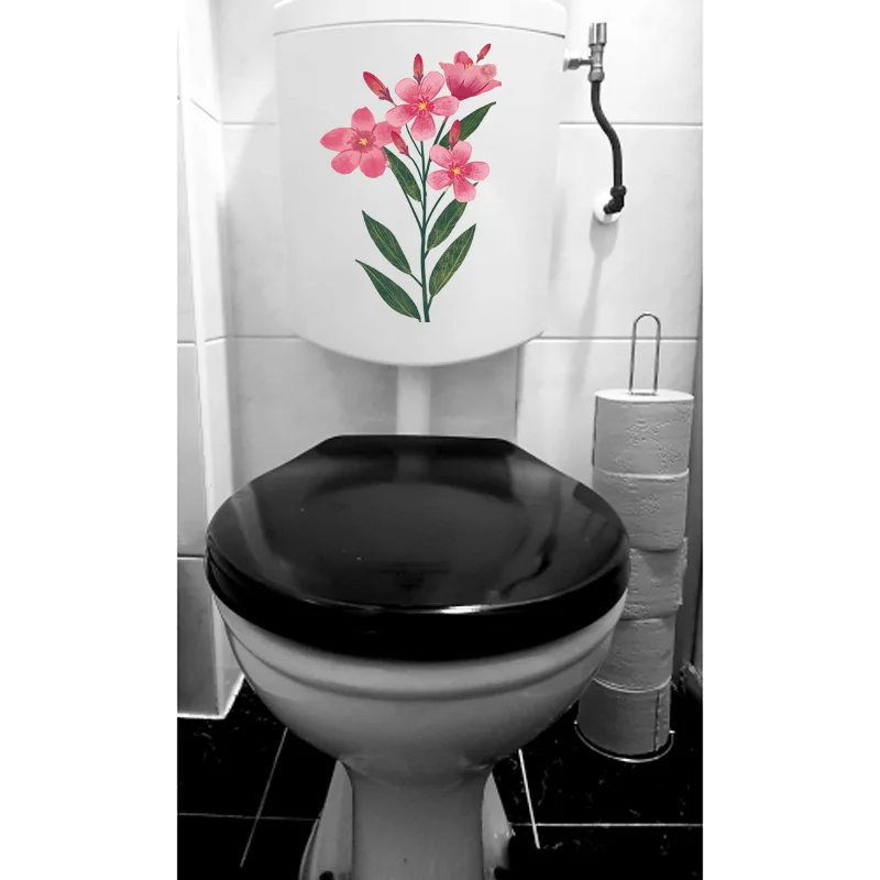 YOJA 15*22.9CM Color Plant Flower Bathroom Toilet Decoration Home Room Wall Sticker T1-1367 | Дом и сад