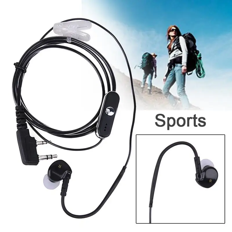 Ostart 2 штырьковые наушники наушник Спортивная гарнитура PTT MIC для BAOFENG KENWOOD Retevis HYT