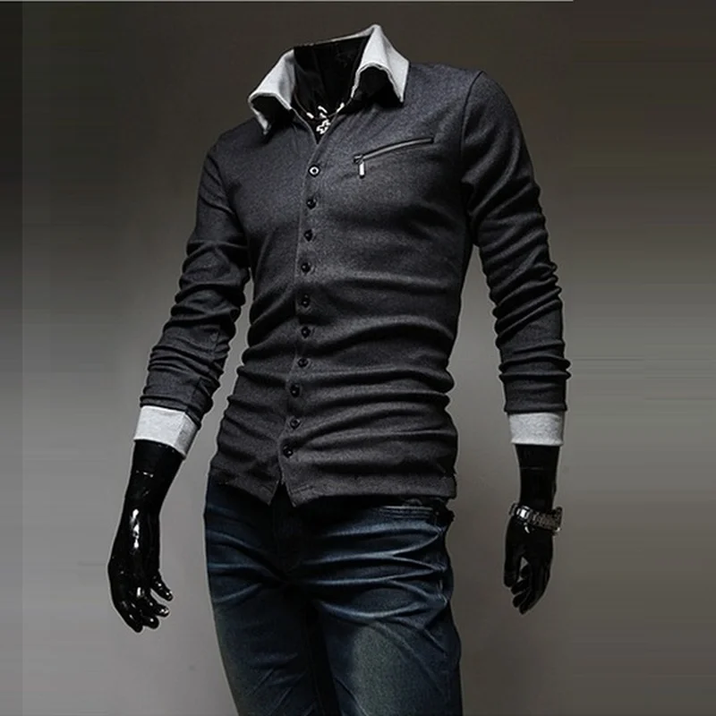 ZOGAA мужские кардиганы вязаный свитер пальто тонкий стиль отложной воротник