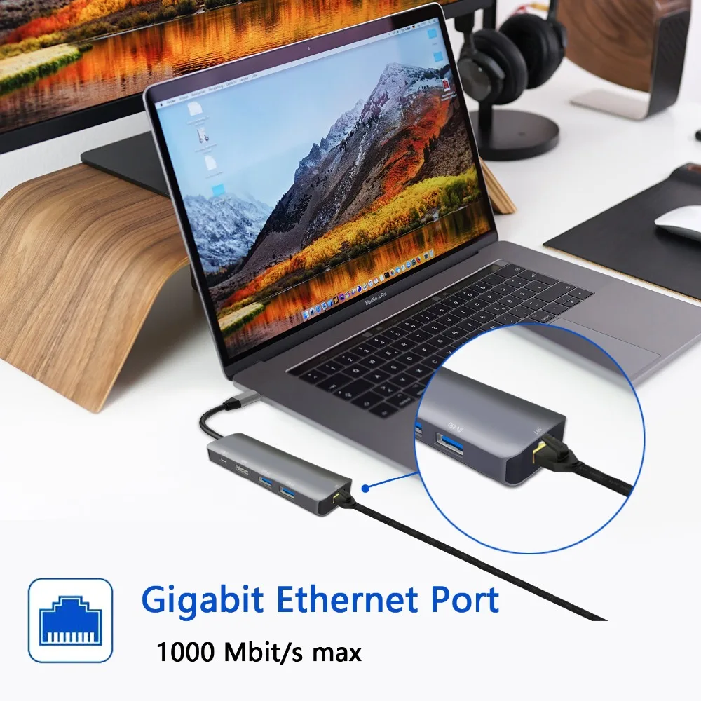 Док-Станция HDMI RJ45 Мощность доставки Тип usb C концентратора для ThinkPad Dell XPS 13 9360 9365 9370