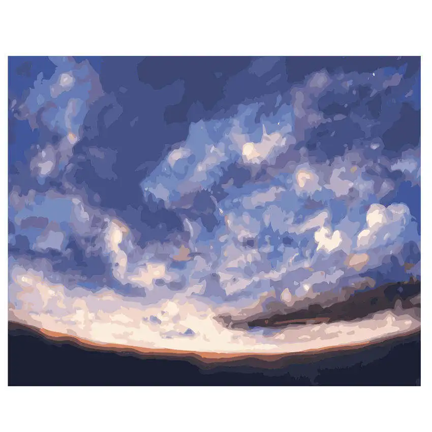 sky Painting Картины по номерам, настенные картины, украшения гостиной, лесная Сова Раскраска по номерам - Цвет: sky Painting