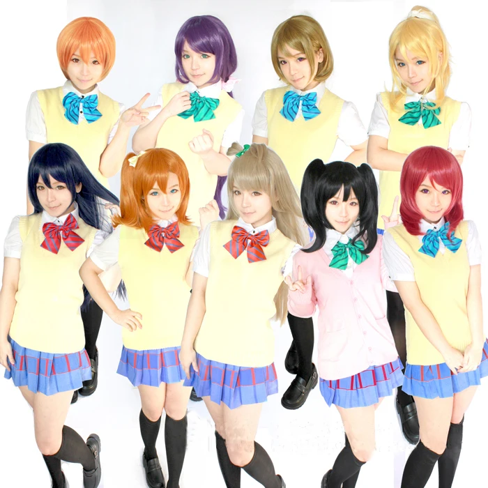 Аниме Lovelive! Костюм минами Кодори свитеры жилет живая девушка школьная форма