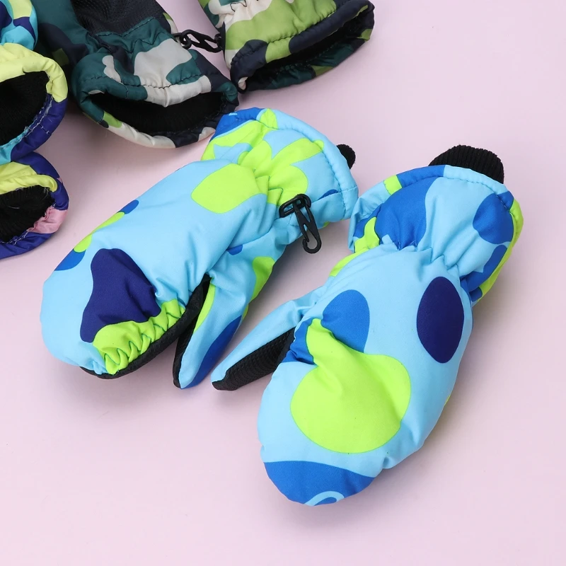 Детские зимние водонепроницаемые теплые варежки для мальчиков и девочек детские