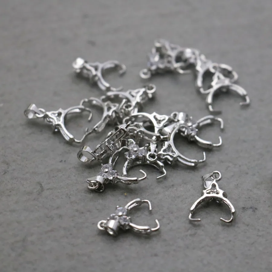 Металлический зажим с серебряной пластиной 10 шт. металлическая фурнитура