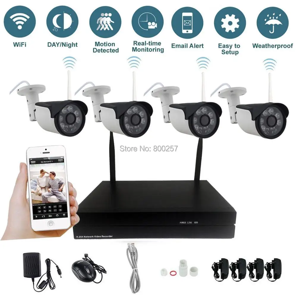 UPS POST Домашняя безопасность беспроводная HD 2MP 1080P Беспроводная ip-камера NVR