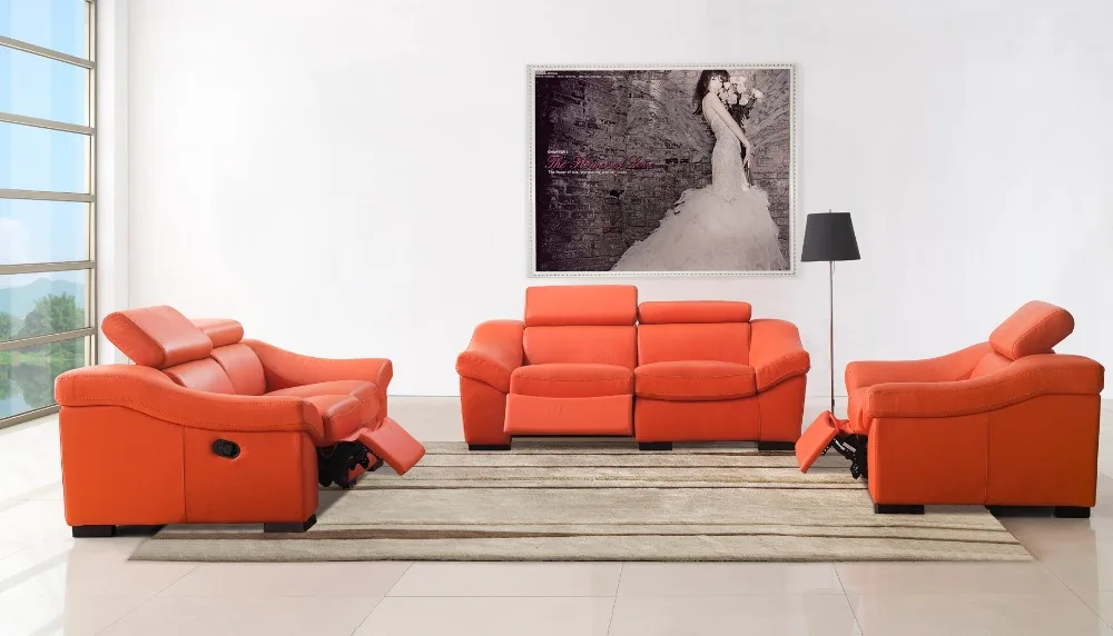 Горячая продажа Современный chesterfield натуральная кожа гостиная диван набор