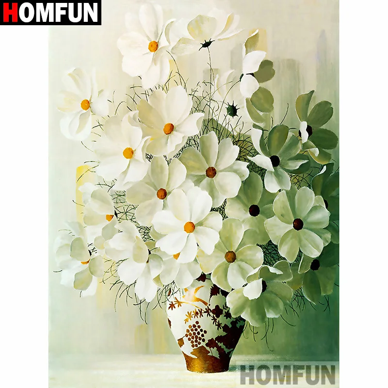 

HOMFUN Full Square/Round Drill 5D DIY Diamond Painting "Flower vase" 3D Diamond Embroidery Cross Stitch Home Decor A20133