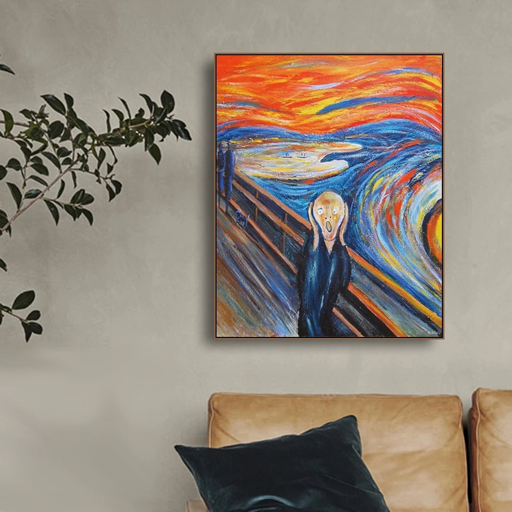 Холсты Edvard Munch для рисования постер с изображением стены современный