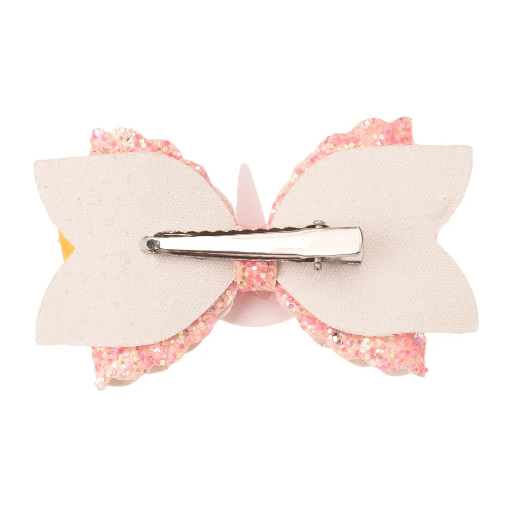 4 шт. 3 5 дюймов блестящие банты Единорог Бант Бутик для волос аксессуары заколка