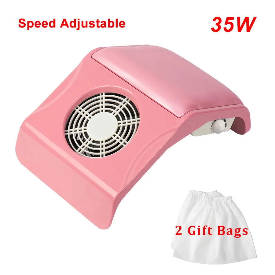 35W EU PLUG Pink 35 Вт сильный гвоздь пылесборник вентилятор вакуумное всасывание Маникюрный Инструмент пылесос оборудование для дизайна ногтей инструменты для ногтей - Цвет: 35W EU PLUG Pink