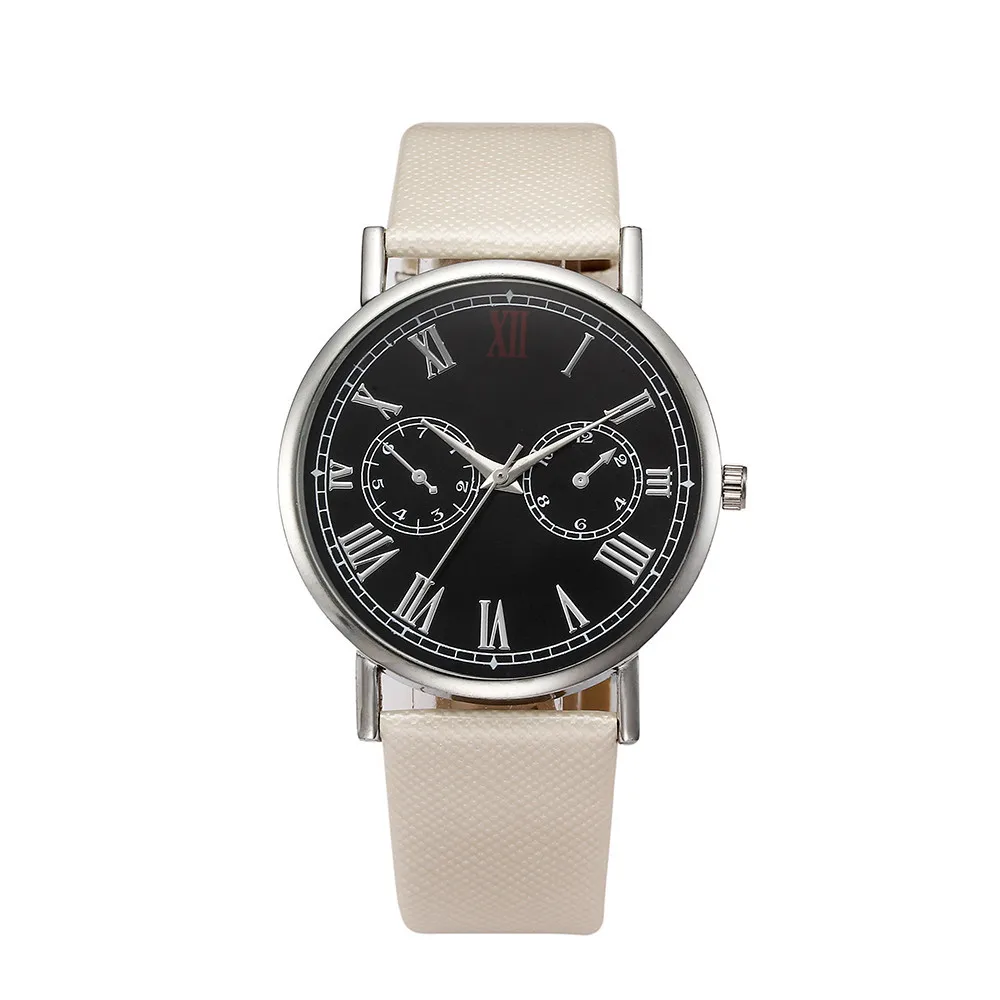 2018 роскошные модные мужские часы кварцевые Ретро дизайн кожаный ремешок