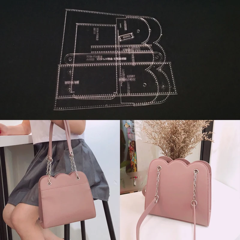 

1set DIY Acrylic Leather Template Home Handwork Leathercraft Sewing Pattern Tools Accessory Shoulder Bag 240x220x85mm