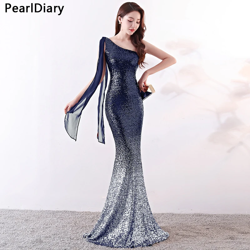 Великолепная блестками свадебное платье для торжеств Тонкий Русалка Длинные