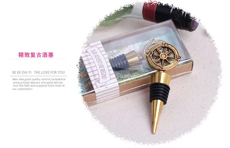 60 шт. Ретро сплава компас винные пробки гостей свадьбы подарок поставок бизнес