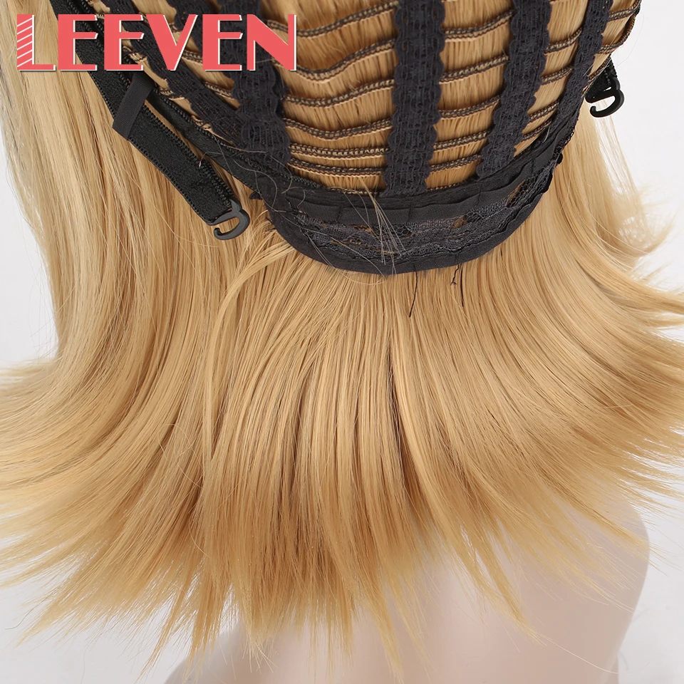 Leeven 10 ''короткие парики боб синтетические волосы Cosply золотые Омбре пепельные