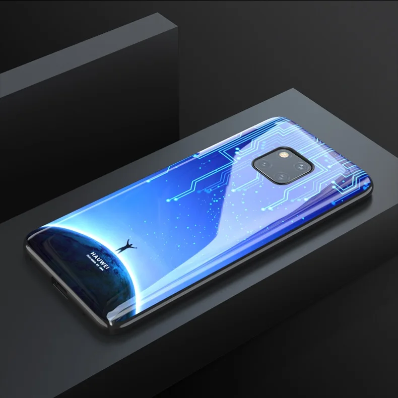 Роскошный чехол для huawei mate 20 pro, чехол из закаленного стекла с мягкими краями, ТПУ силиконовый чехол для телефона, чехол для mate 20 - Цвет: Pattern 2