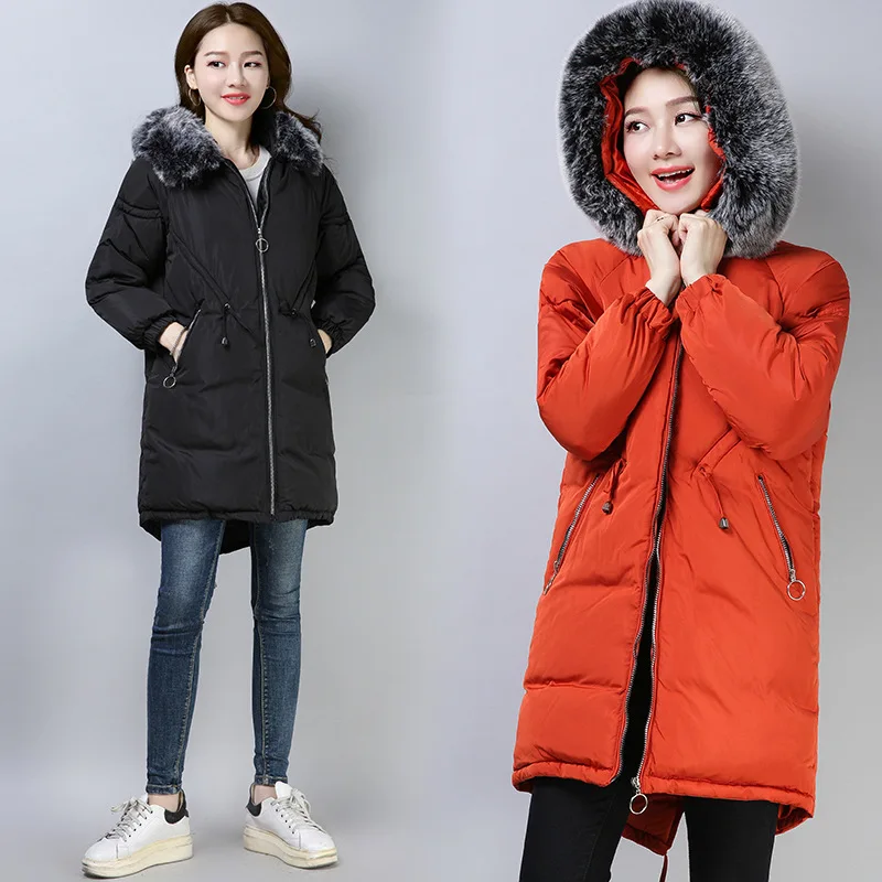 

Winter Jacket Women Big Fur Hooded Parka Long Coats Cotton Padded Ladies Winter Coat Women Warm Thicken Jaqueta Feminina
