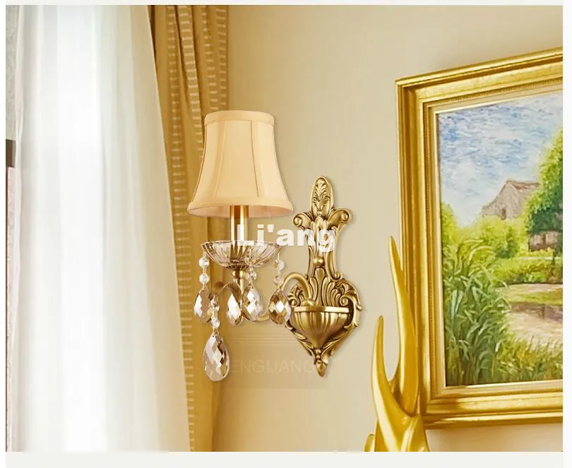 Бесплатная доставка латунный настенный светильник E14 Европейский Классический