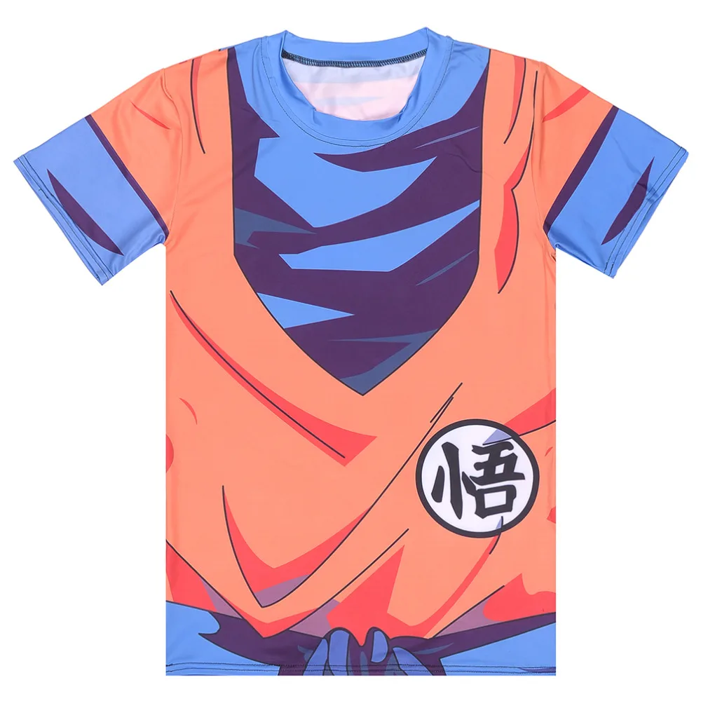 Новая модная футболка с драконом и мячом Saiyan Goku Мужская облегающая