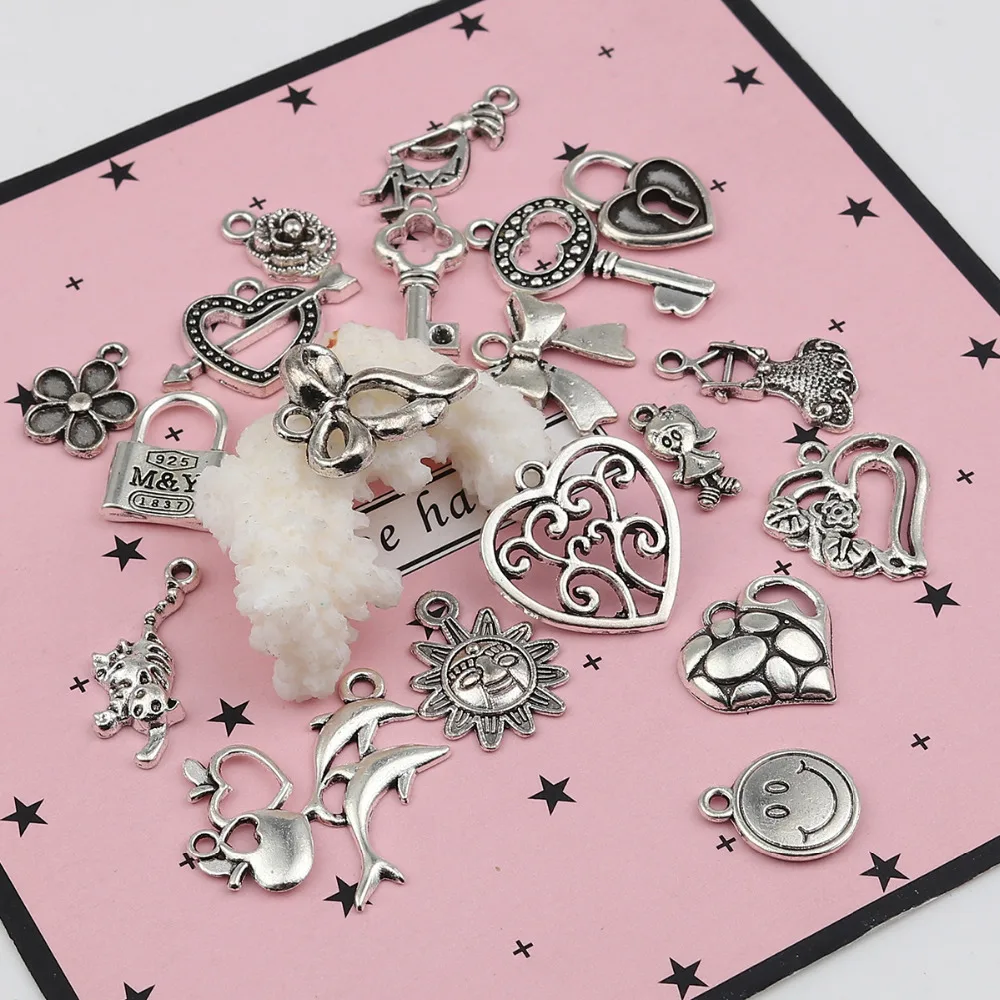 DoreenBeads Модный кулон из цинкового сплава смешанный серебряный цвет DIY Подвески 22x21