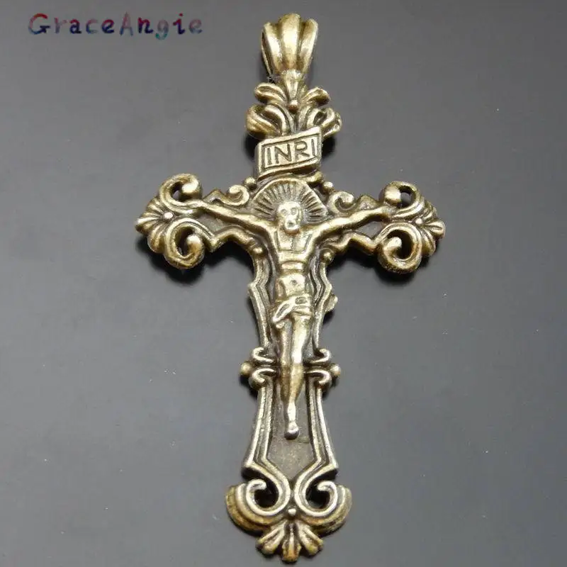 4 шт./упак. антикварная бронзовая подвеска в форме Креста Иисуса DIY ювелирное