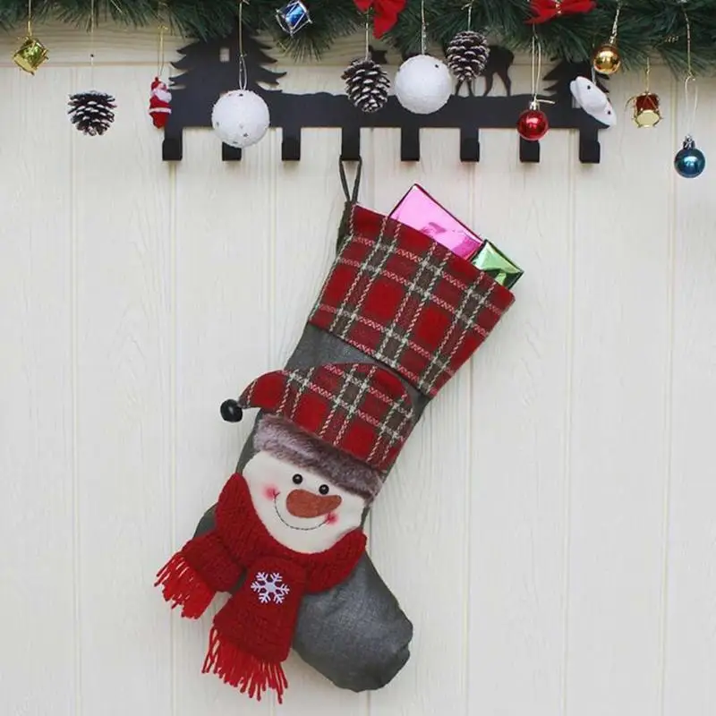 Рождественские носки Санта Клаус снеговик лося носок Рождество конфеты