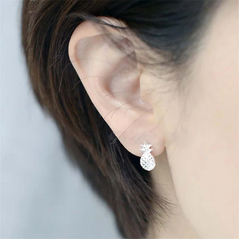 Модные серьги-гвоздики с ананасами прекрасные маленькие красивые трехмерные фрукты для женщин на.