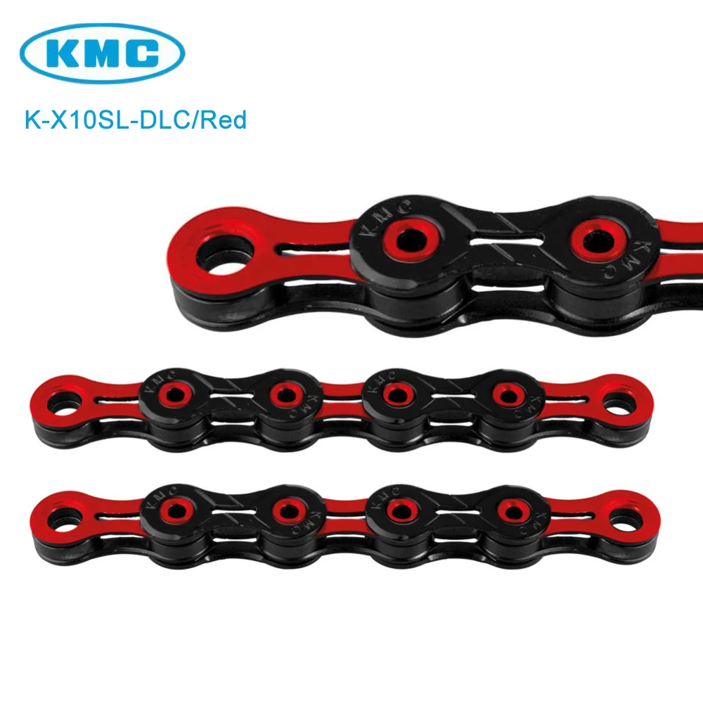 Оригинальный KMC X10SL DLC 10 скоростей черный/красный для треккинга 116 звеньев супер