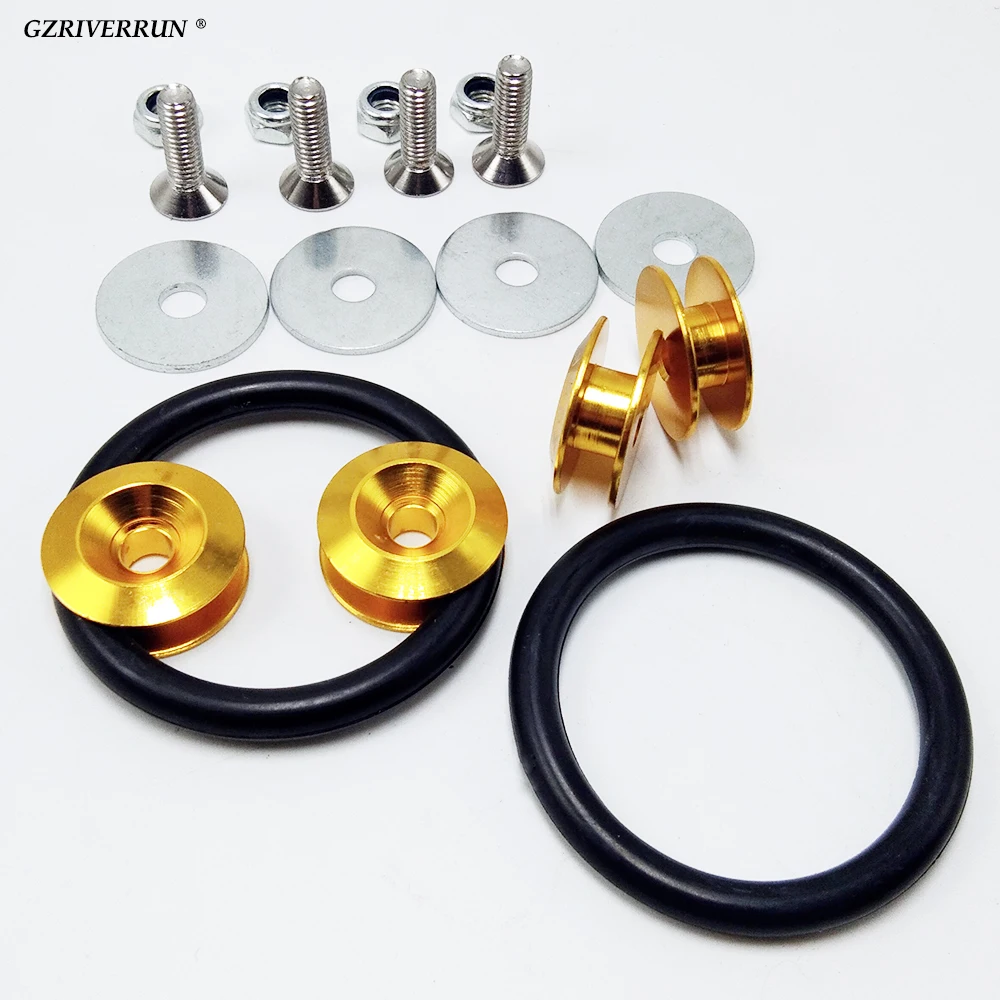 

Gold Aluminum Quick Release Fastener Bolt Kit Front Rear For Most Car JDM racing
