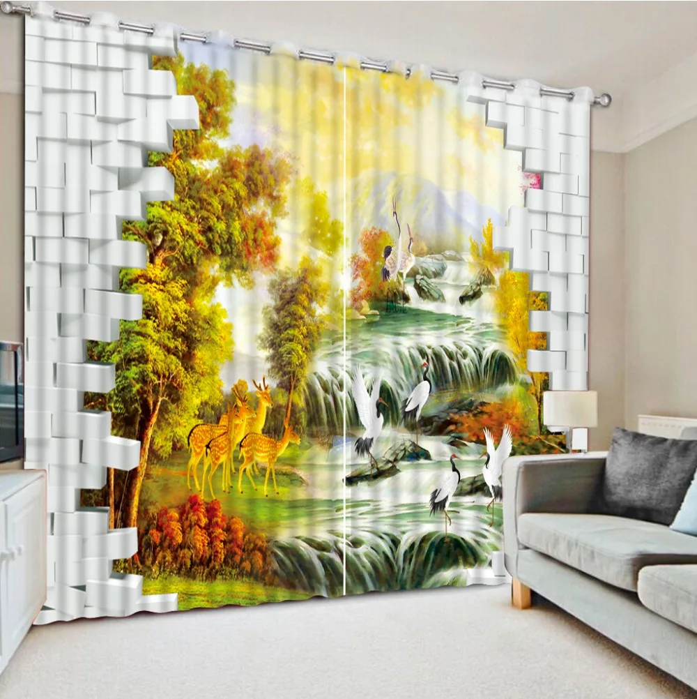 Украшения для дома спальни кирпичные осенние декоративные шторы гостиной окна