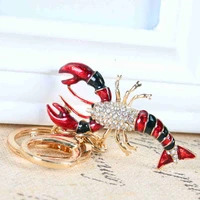 scorpion lobster cute crystal rhinestone charm pendant purse bag car key ring chain creative wedding party gift