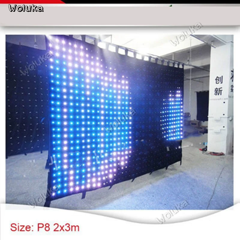P8 2*3 м видео ткань RGB LED занавеска YY фон экран DJ сценический CD50 W03 | Лампы и освещение