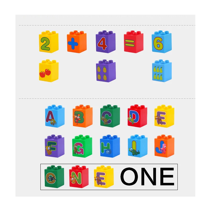 

Big Building Block Number ABC Word Letter 2x2 High Basic Brick Set Compatible Big Size Brick Educational Toy For Children Gift