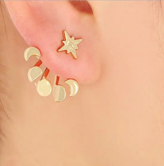 Новые золотые для ушей пиджак с манжетами хрустальные клипсы Панк заклепки