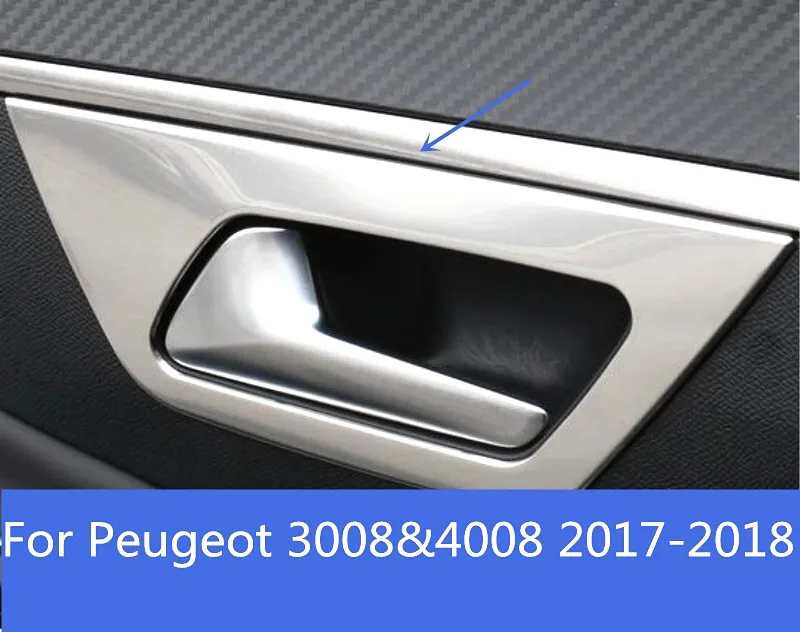 Для Peugeot 3008 & 4008 2017 2018 ABS Матовая Внутренняя Автомобильная дверная ручка чаша
