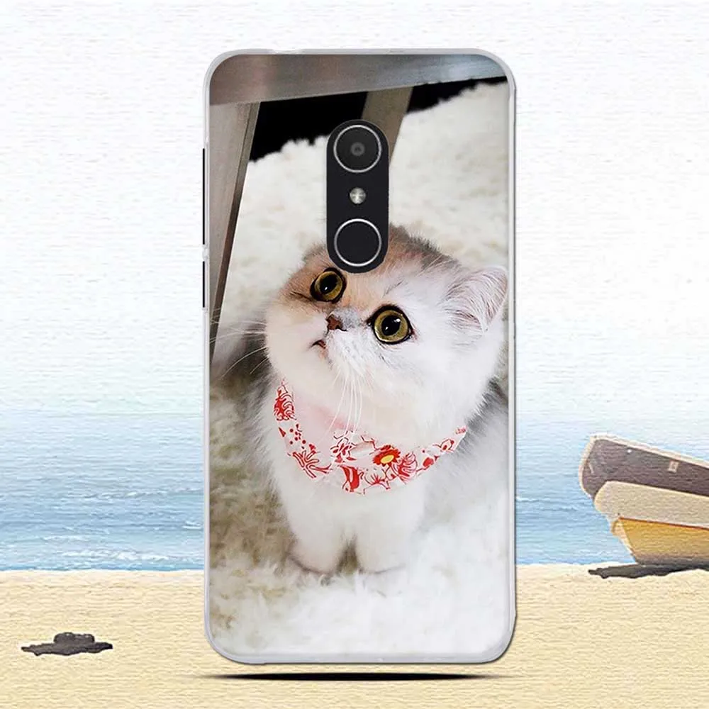 Чехол для Alcatel 1X мягкий силиконовый чехол накладка из ТПУ с милым рисунком кота 1 X