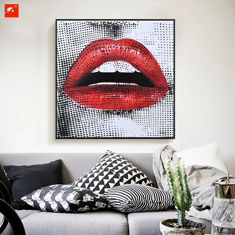 Современная модная поп крутая уличная картина губ на холсте с принтом стены для