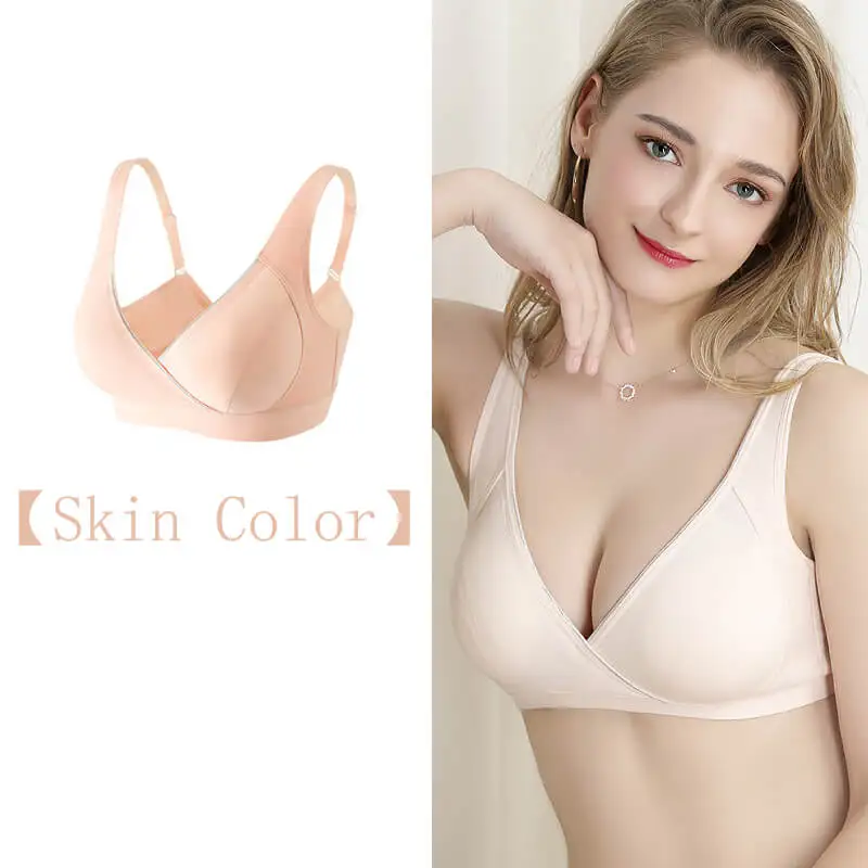 Skin color TINGFEI Бескаркасный воздухопроницаемый бюстгалтер Грудное вскармливание Бюстгальтер для кормления хлопок одежда грудное вскармливание платья для беременных женщин беременность грудь сон удобный нижнее белье - Цвет: Skin color