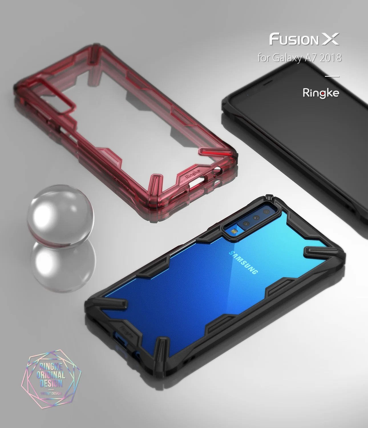 100% Оригинальный Ringke Fusion X чехол для Samsung Galaxy A7 2018-военный класс сопротивление