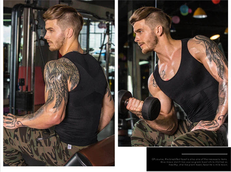 LANTECH мужской компрессионный жилет для бодибилдинга облегающий бега фитнеса