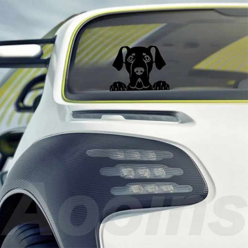 Peeking Great Dane наклейка Персонализированная виниловая Автомобильная Pet Dog Silhouette