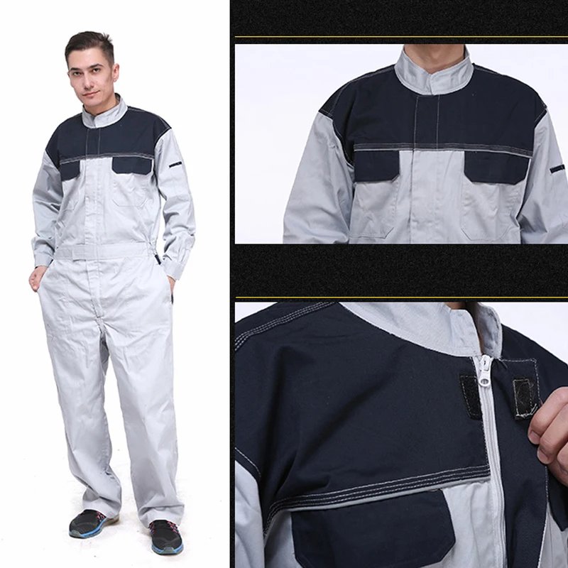 Men cotton coverall workwear suit mining work wear overalls Plus Size mechanic carpenter repairman Siamese overalls 2019New