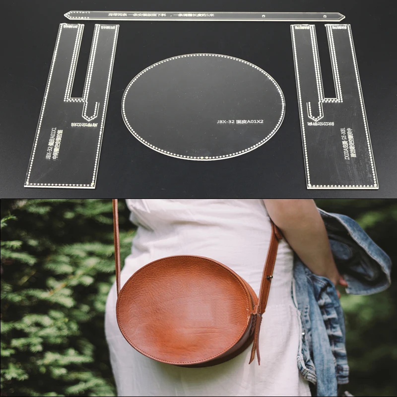 

1set DIY Handbag Shoulder Bag Leather Stencil Kit Template Acrylic Stencil Leathercraft Tool Sets for Retro Shoulder Bag Design